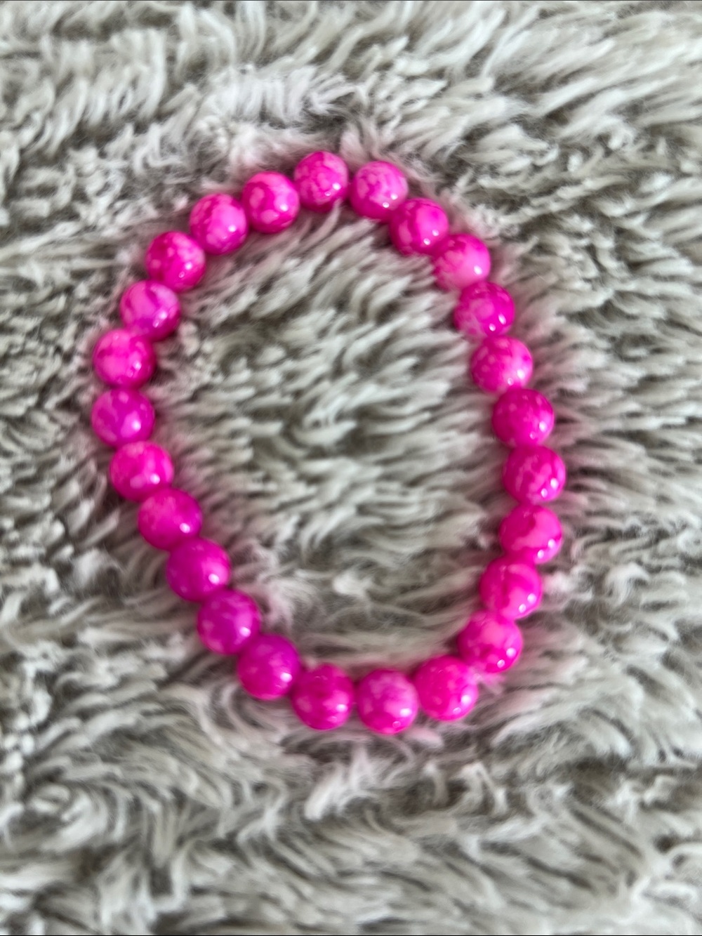 Hot Pink Beaded Stretch Bracelet - Picture 3 of 3